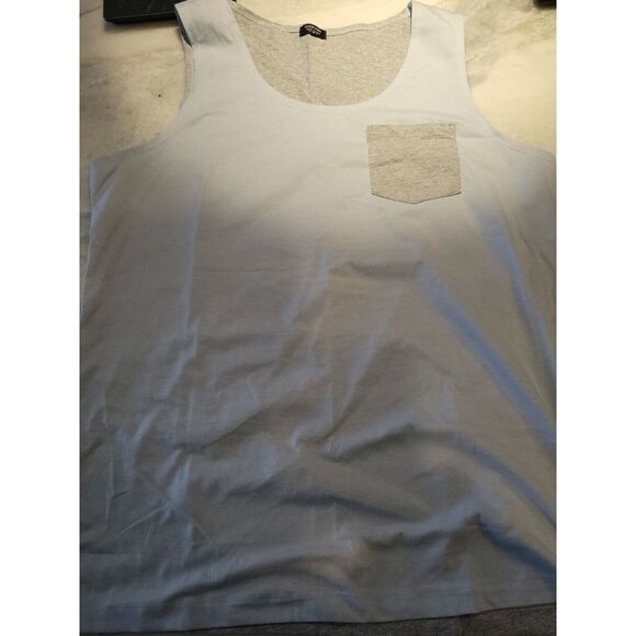 Coofandy Shirt Size M Mens Sleeveless Workout Gray/Blue Gym Running‎ T Shirt - Picture 2 of 4